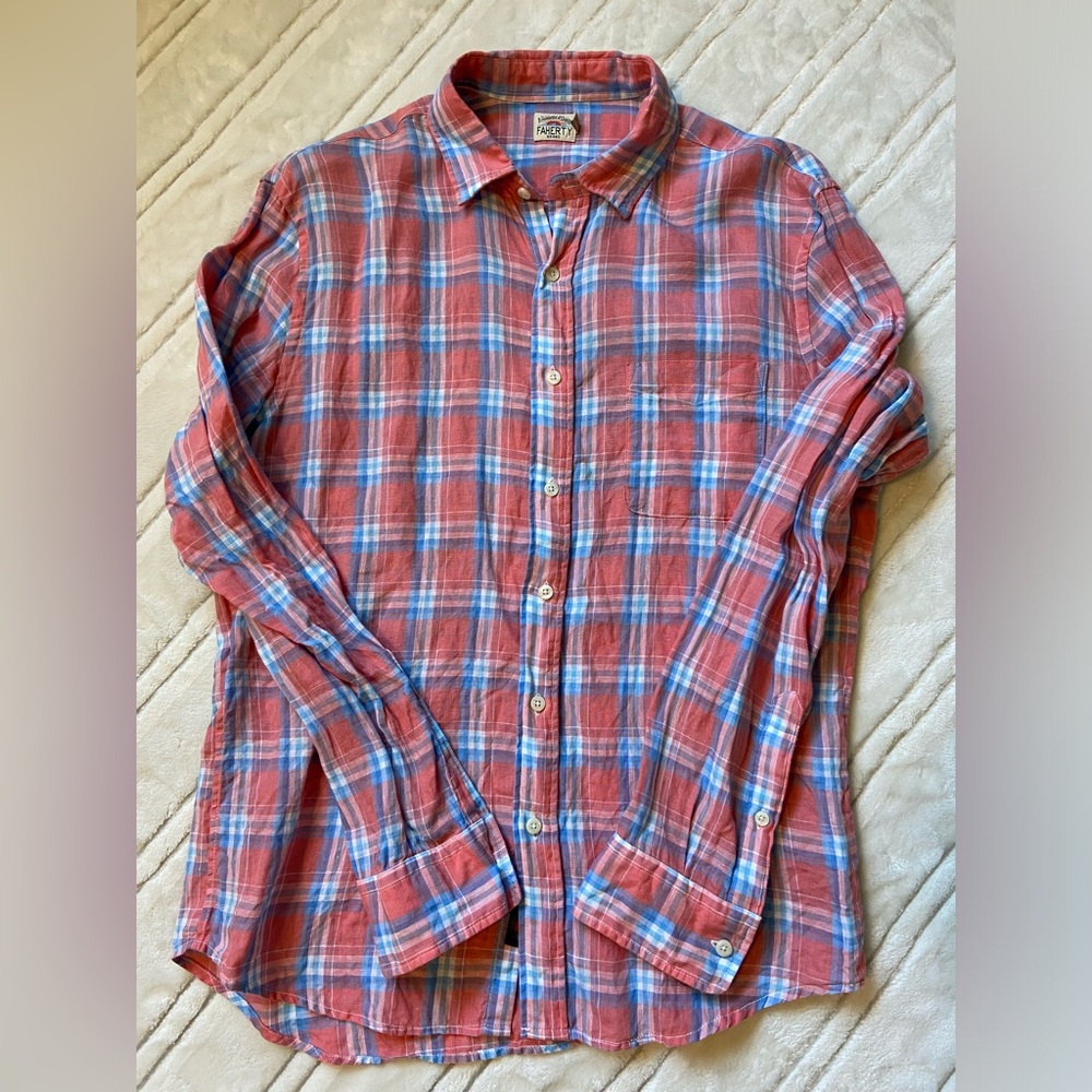 Faherty Linen Shirt - size Medium